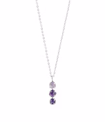 Silverhalsband rå Ametist