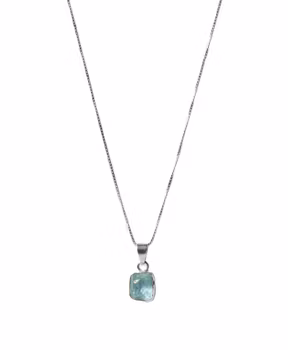 Rå Akvamarin halsband silver