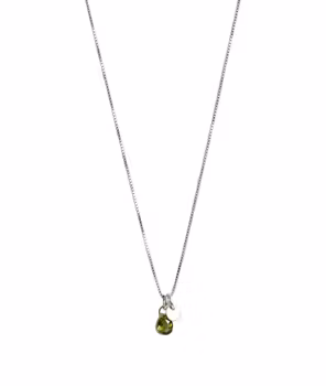 Peridot halsband silver