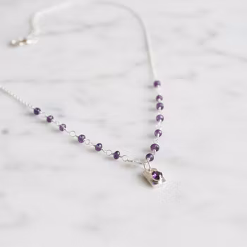 Ametist halsband 925 silver