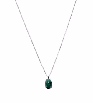 Silverhalsband med Emerald sten