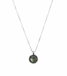 Silverhalsband med mintgrön Kalcedon