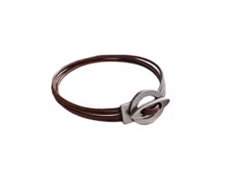 Brunt läderarmband herr