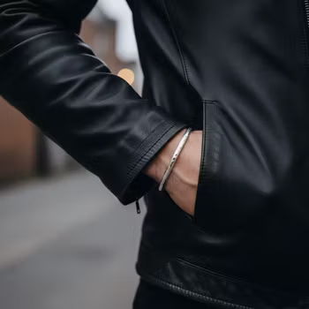 Cuff armband i silver herr