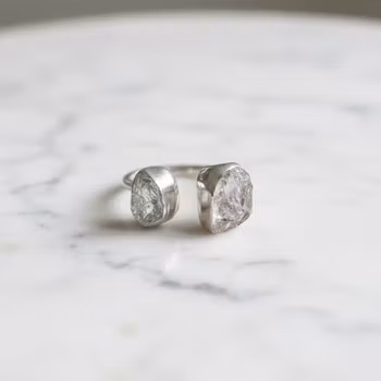 Grön rå Ametist Prasiolit ring