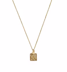 Halsband med gul fyrkantig sten