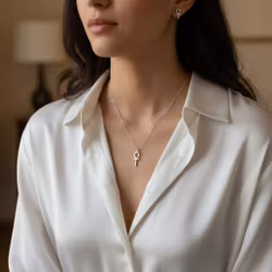 Silversmycken Ankh kors set