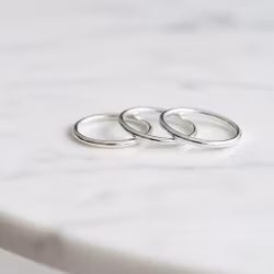 3-pack släta silverringar