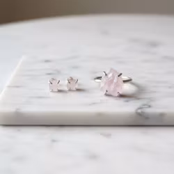 Rosenkvarts smycken set