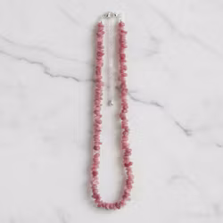 Rosa rå Turmalin halsband silver
