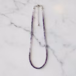 Kort Ametist halsband silver