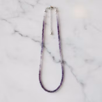 Kort Ametist halsband silver