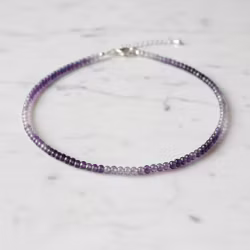 Kort Ametist halsband silver