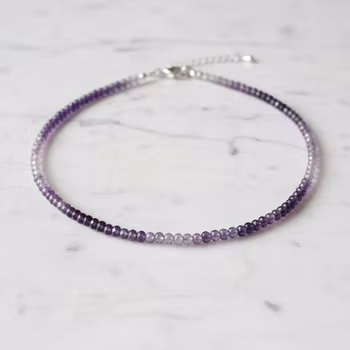Kort Ametist halsband silver