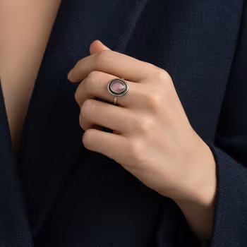 Rosa Safirring silver