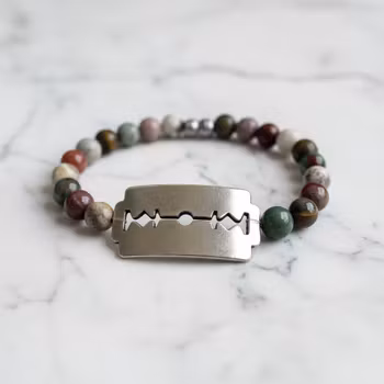 Armband med rakblad herr