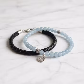 Armband set läder och stenar