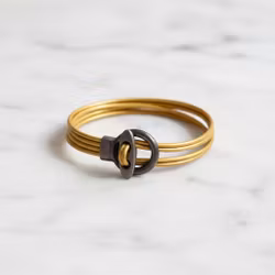 Gult läderarmband herr