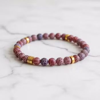 Rött Agat armband herr