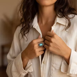 Turkos ring 925 silver