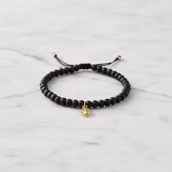 Svart trä armband med ankare herr