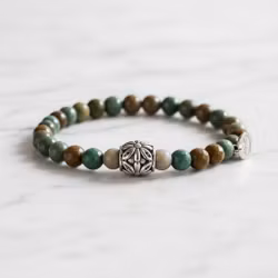 Grönt Agat armband herr