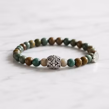 Grönt Agat armband herr