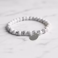 Vitt Howlite armband herr