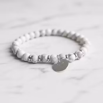 Vitt Howlite armband herr