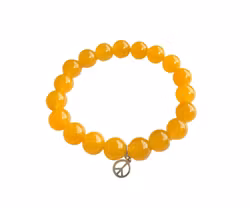 Gult jade armband med Peace berlock herr