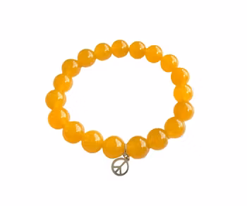 Gult jade armband med Peace berlock herr