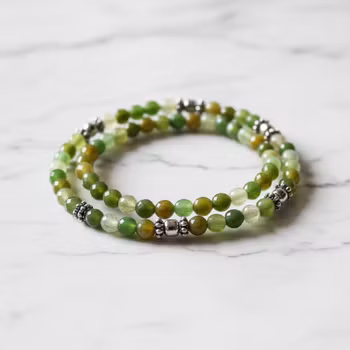 Grönt facettslipat pärlarmband herr