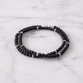 Svart sten armband herr