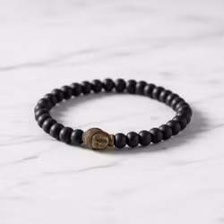 Svart Buddha armband herr