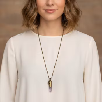Crystal bullet halsband Ametist
