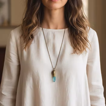 Crystal bullet halsband med turkosa kristall
