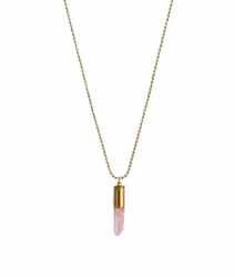 Crystal bullet halsband med rosa kristall