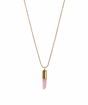 Crystal bullet halsband med rosa kristall