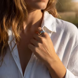 Silverring med kulor