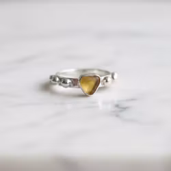 Orange Sjöglas ring silver