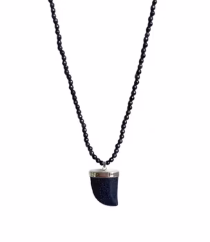 Pärlhalsband blå guldsten