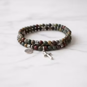 Sten armband med kors herr