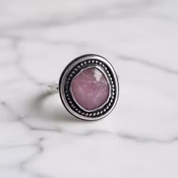 Rosa Safirring silver