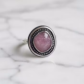 Rosa Safirring silver