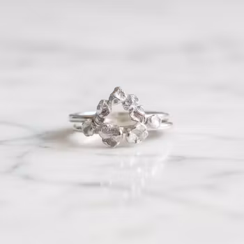 Formade silverringar set