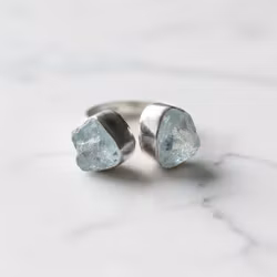 Rå akvamarin ring silver