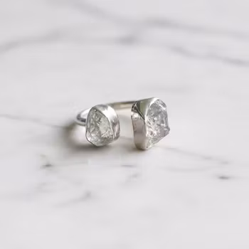 Grön rå Ametist Prasiolit ring
