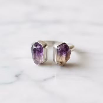 Rå Ametrin ring silver