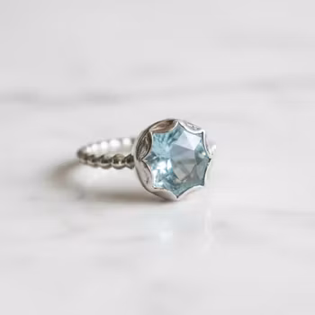 Silverring Akvamarin