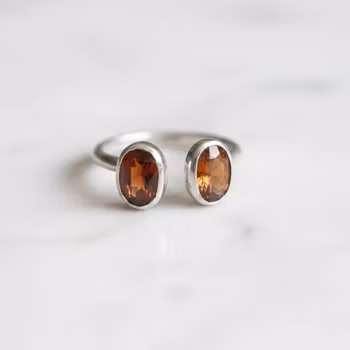 Silverring Hessonit Granat